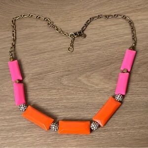 J. Crew Pink and Orange Statement Necklace